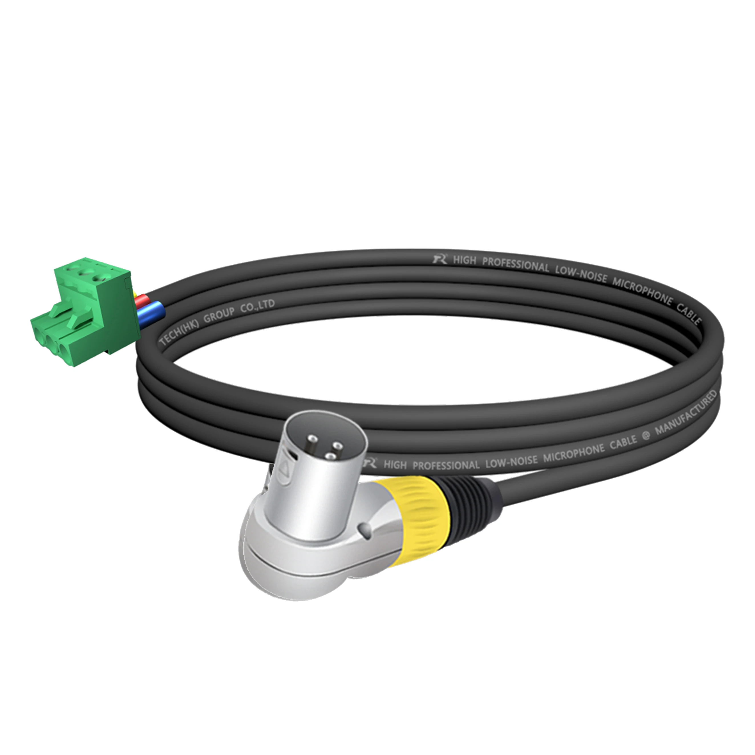 3-PIN rechtwinkliges Mikrofonverlängerungskabel zu 3-PIN Phoenix-Kabel, 5,08 mm 3-PIN PCB-Schraubklemme mit Abschirmung, für Lautsprecher, Tonstudio – Detail 5