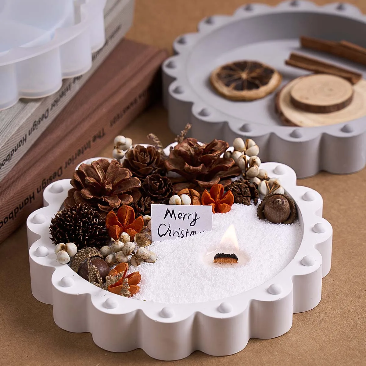 

Concrete Beaded Lace Tray Silicone Mold Crystal Round Coaster Jewelry Display Storage Plate Mold Home Decor DIY Handmade Tools