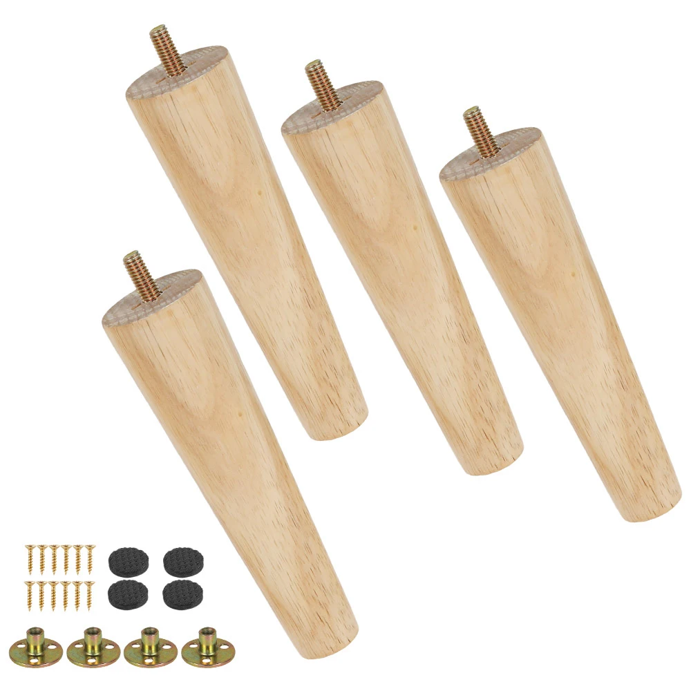 4Set Furniture Legs Wooden Solid Furniture Feet Kit Oblique Straight Table Feet Non-slip Chair Feet Replacement Feet Sloping Hot image 5