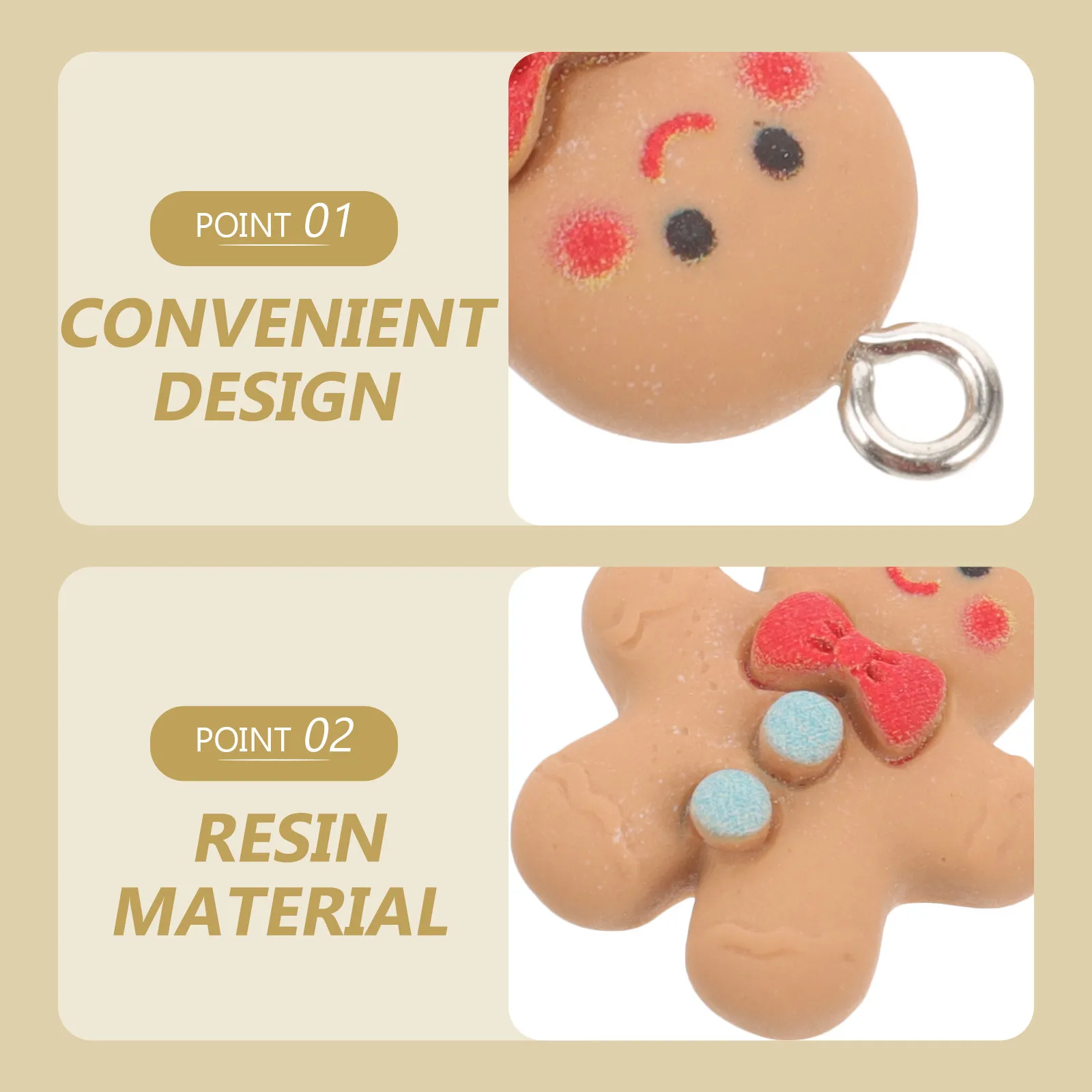 

10Pcs Gingerbread Man Jewelry Charms DIY Craft Findings for Earring Pendant Necklace Making Creative Handmade Accessories