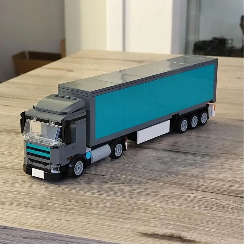 

MOC-242408 Классическая новая модель строительного блока с грузовым контейнером и прицепом, 324 деталей, игрушка в подарок на день рождения для мальчиков и детей