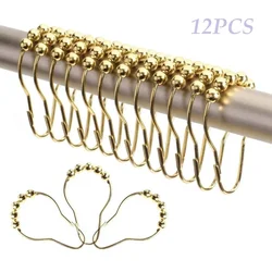 12Pcs Vorhang Stangen Dusche Stange Haken Aufhänger Splitter Farbe Eisen Material Ring Bad Drapieren Schleife Verschluss Vorhänge Badezimmer Heimgebrauch clips