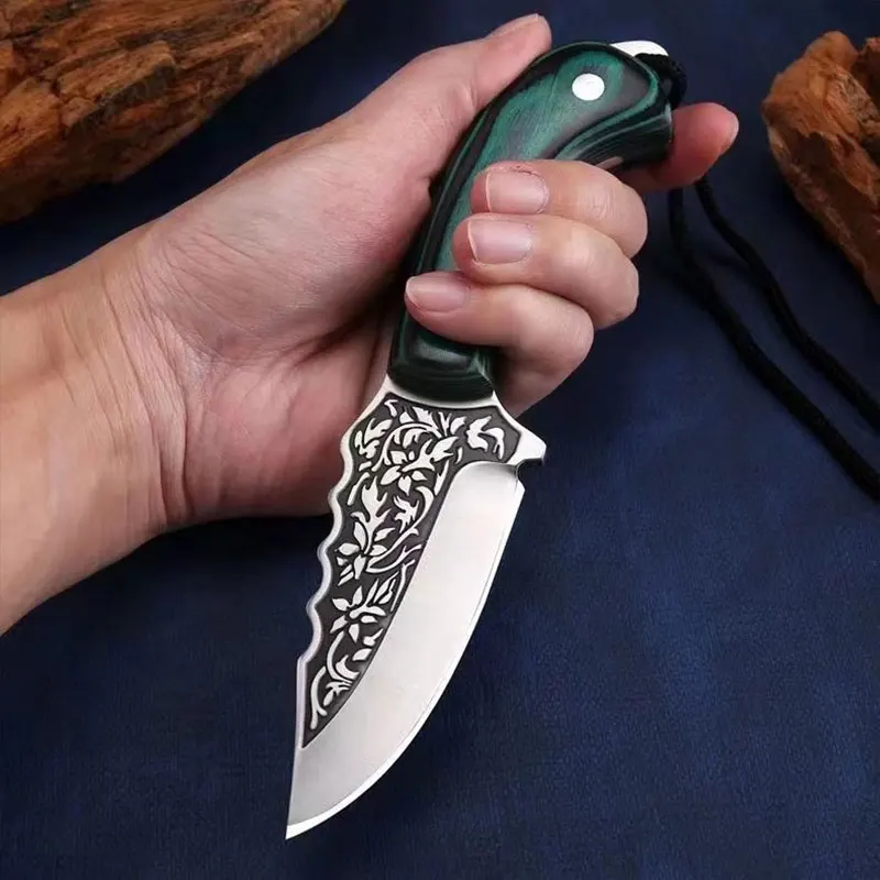 pattern multi-purpose knife kitchen knife camping knife suitable for outdoor camping barbecue fishing