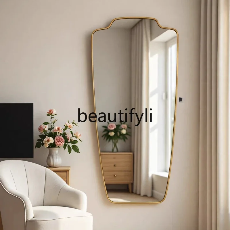 

A16 Retro mirror light luxury girls bedroom home wall-mounted full-length mirror European style, full-body mirror