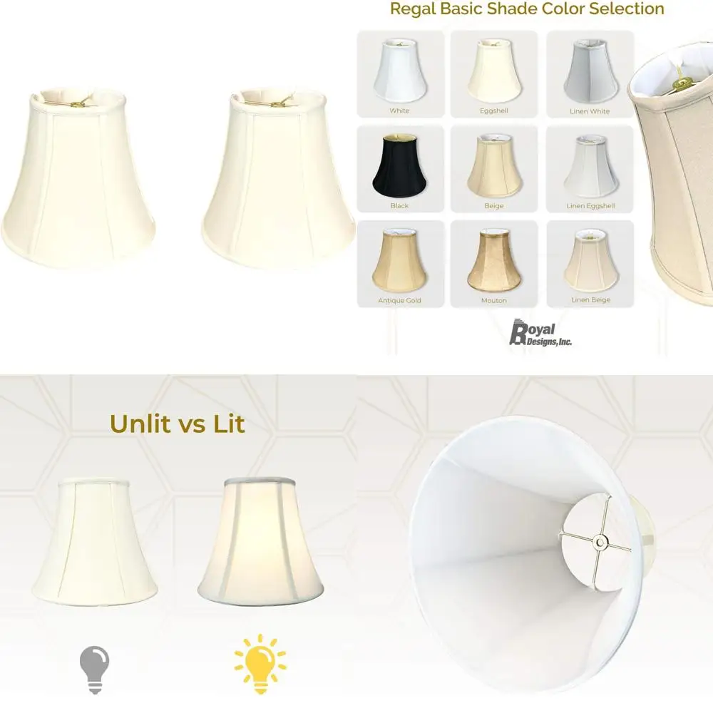 

Basic True Bell Lamp Shades 4x8x7.25 Eggshell Color 2-Pack for Home Lighting Design