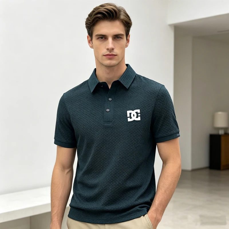

2026 Men's Summer Business Casual Polo Shirt - Breathable, Quick-Drying Collared Golf Fashion Short-Sleeved T-Shirt