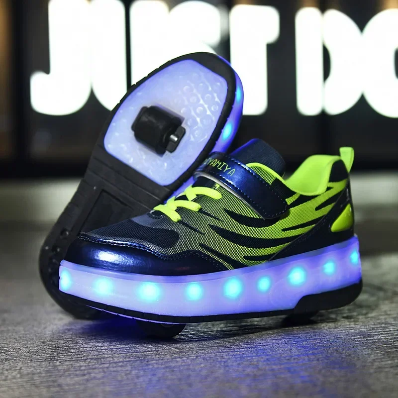 Zapatos LED de patinaje sobre ruedas para niños y niñas, zapatos de apertura, regalo de cumpleaños, fiesta iluminada, regalo de Navidad