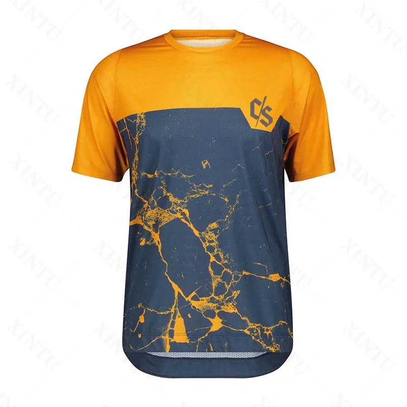 Camiseta holgada de manga corta para hombre, ropa deportiva DH para Motocross, BMX, mtb, Ciclismo de resistencia, 2022