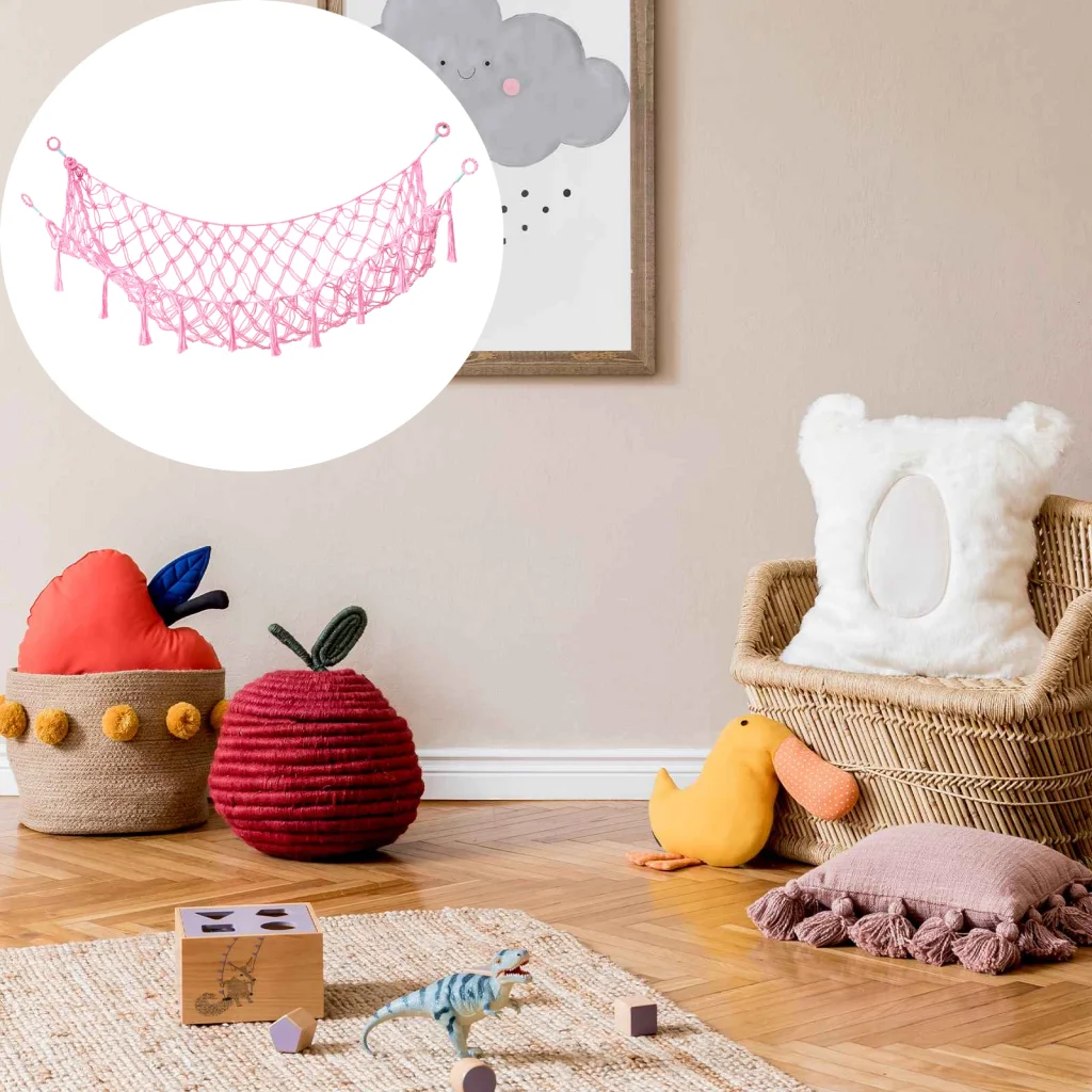 

Plush Toy Hammock Handmade Stuffed Animal Hammock for Kids Room Playroom
