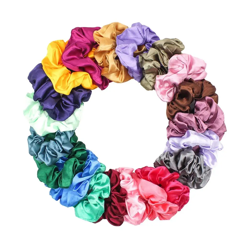 20 Pieces Assorted Color Hair Scrunchies Hair Accessories for Girls, with Rubber