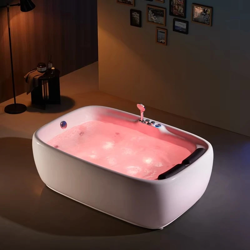 Two Persons Freestanding Acrylic Bathtub Combo Massage (Air Whirlpool) Luxury Hotel Design Wellgems