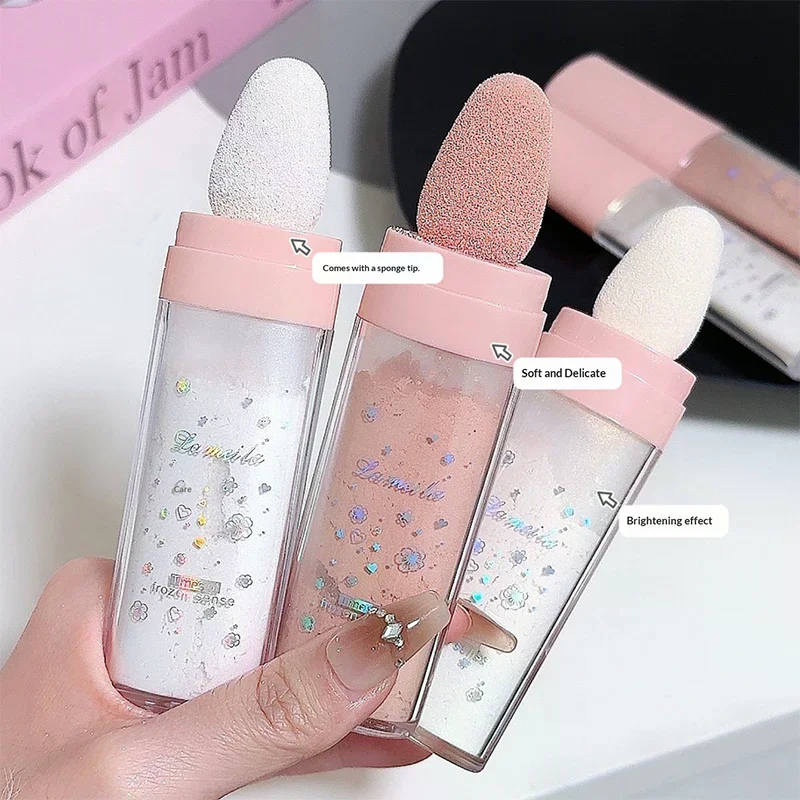 Lameila 3-Farben-Glitzerpulver, Körper-Highlighter, Make-up, Körper, hellt natürliche Konturierung auf, Gesichtsrouge, Highlight-Patting-Puder