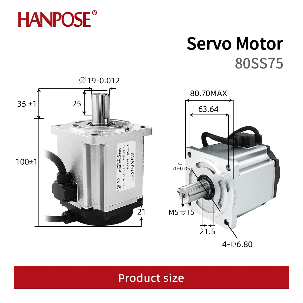 Imagem -02 - Servo Motor Kit 80ss75 5.0a 2.39n.m e Asd275 Servo Drive Ac200240v Mais 3m Cabo Codificador para Acessórios de Máquinas Médicas 750w ac