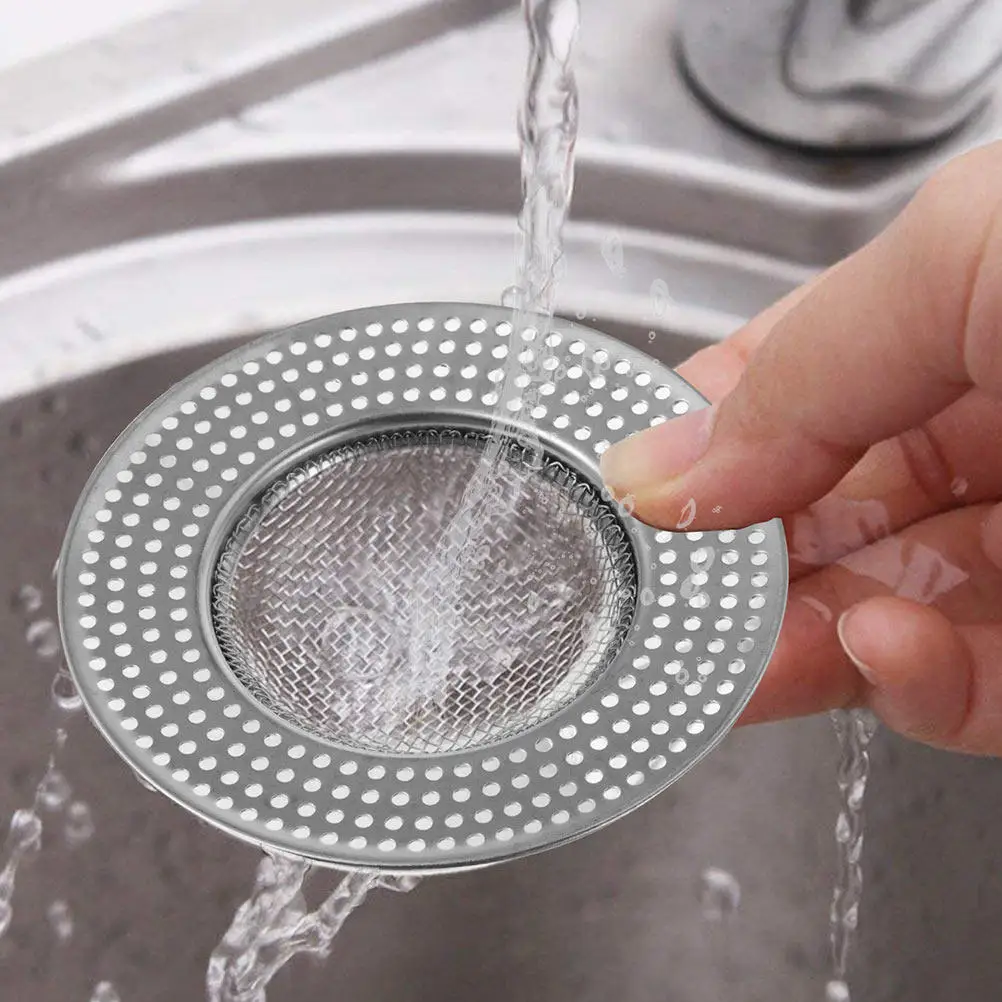 

2Pcs Premium Stainless Steel Drain Hair Stopper Shower Stall Drain Protector Fast Water Flow Groove Design for Bathroom Sink Tub