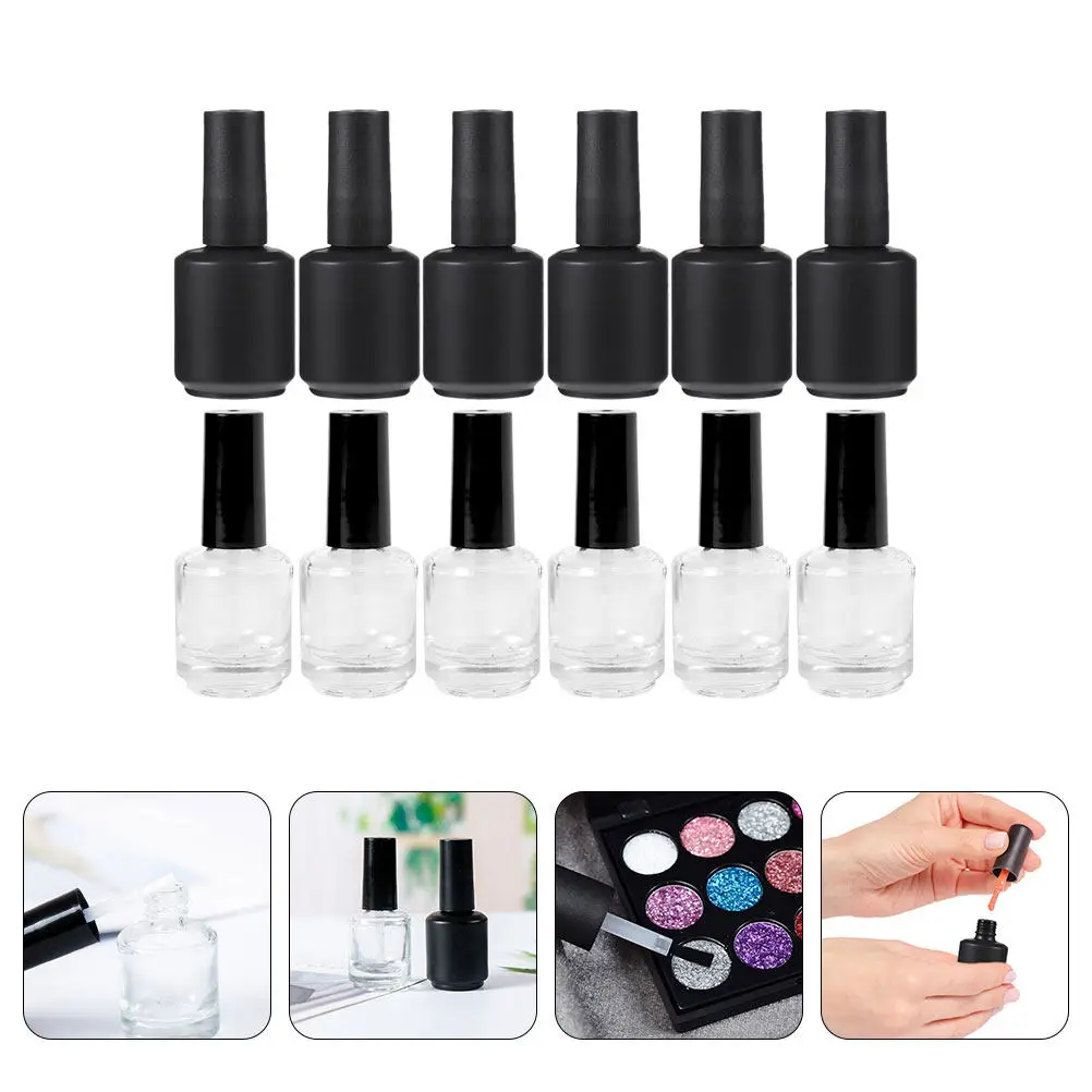 20Pcs Glass Empty Nail Polish Bottles 15Ml Nail Gel Storage Bottles with Bottom-Reaching Brush for Professional Manicure Use