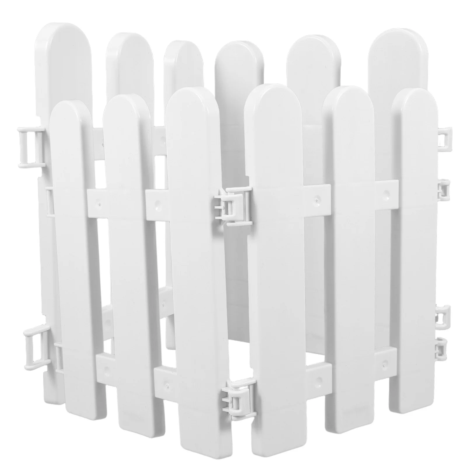 

4Pcs Versatile Plastic Garden Fence Durable White Design for Pets Reptiles Yard Landscaping Decor Flower Bed Fence