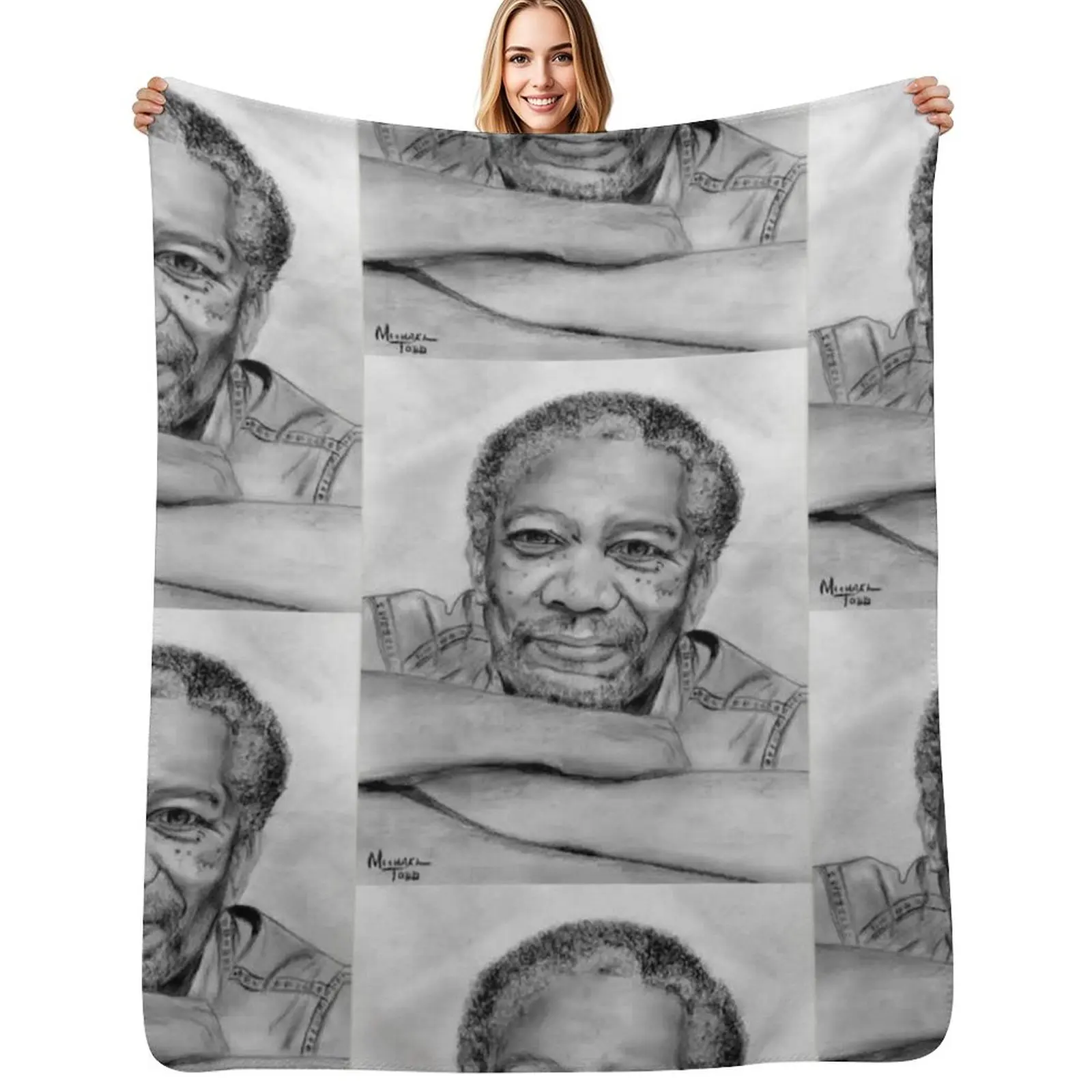 MORGAN FREEMAN Throw Blanket Soft Cozy Blanket for Pet Kids Adults