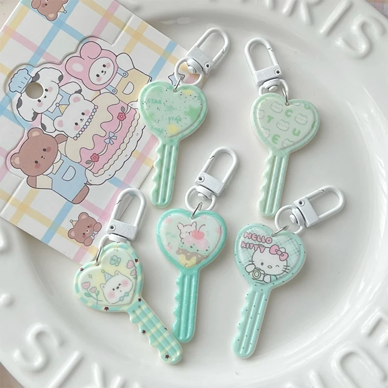 Porte-clés pendentif voiture Kawaii pour femme, porte-clés Sanurgente, porte-clés Kuromi, Hello Kitty My Melody, Cinnamoroll Pochacco, cadeau de Noël mignon