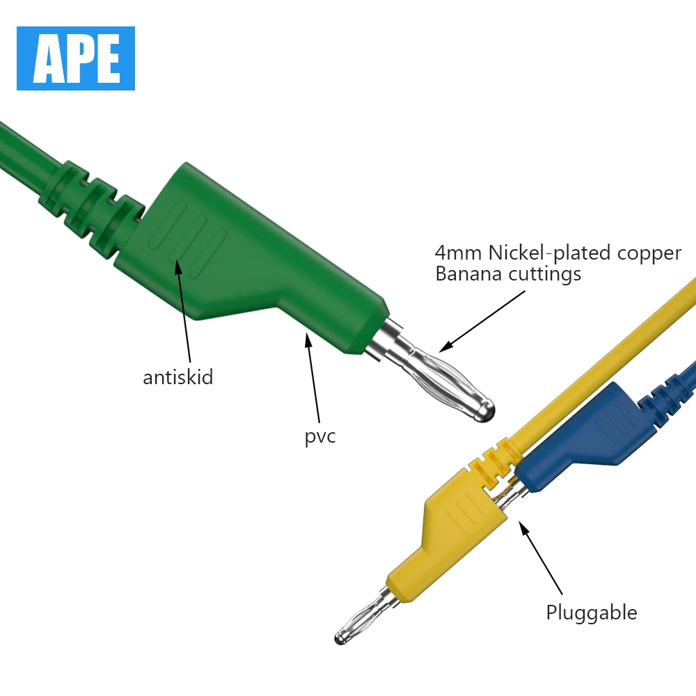 Imagem -03 - Multímetro Test Lead Kit Segurança Banana Plug Alligator Clip Sonda de Teste Substituível 30 Pcs