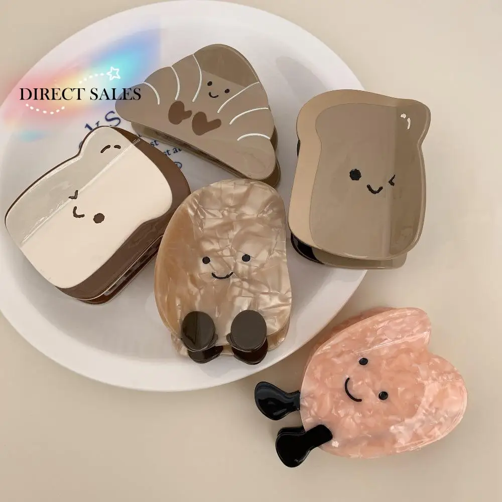

Cartoon Acetic Acid Grab Clip Simulation Bread Grab Clip Bread Shape Hair Claw Hair Accessories Claw Clip Croissant Claw Clip