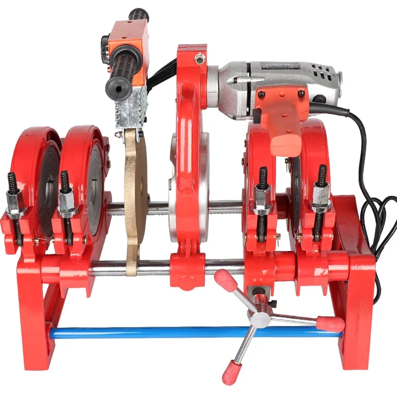 1.8KW/2.1KW/3KW PE Pipe Manual Butt Welding Machine 63-160/250 Hot Melt Hand Double Column Pipe Welding Machine