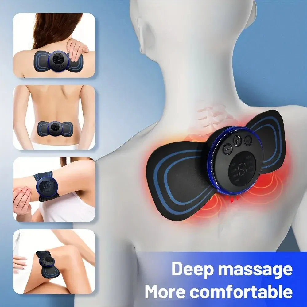 Rechargeable Neck Massager with Remote Control EMS Low Frequency Pulse Massager for Muscle Relaxation Relief The Pain 8 Modes