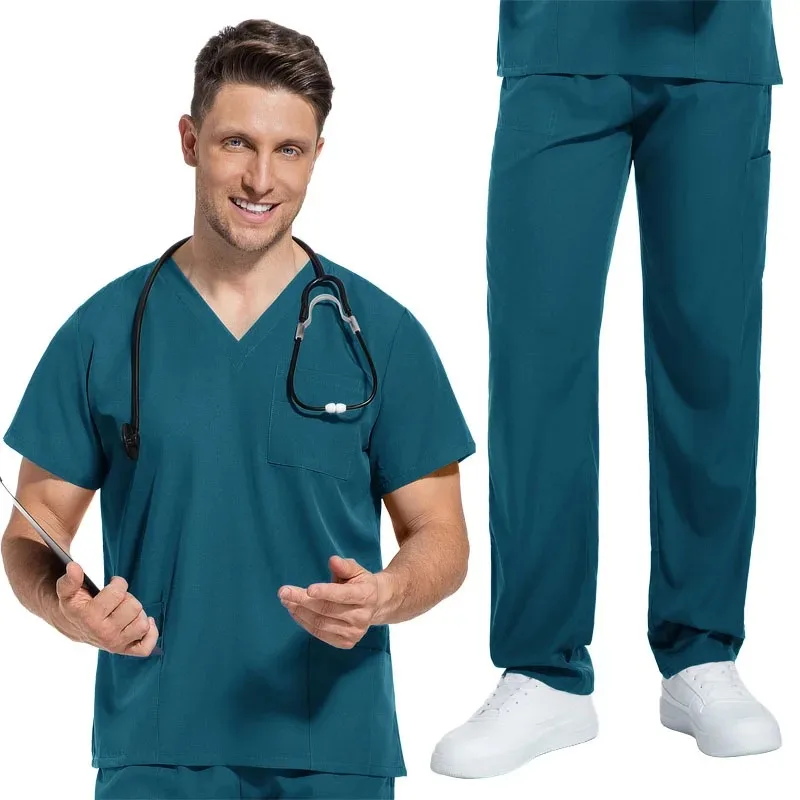 Wholesale Pharmacy Work Suit Hospital Pet Grooming Working Clothes Scrub Tops Pant Nurse Doctor Surgical Uniform Women Scrub Set