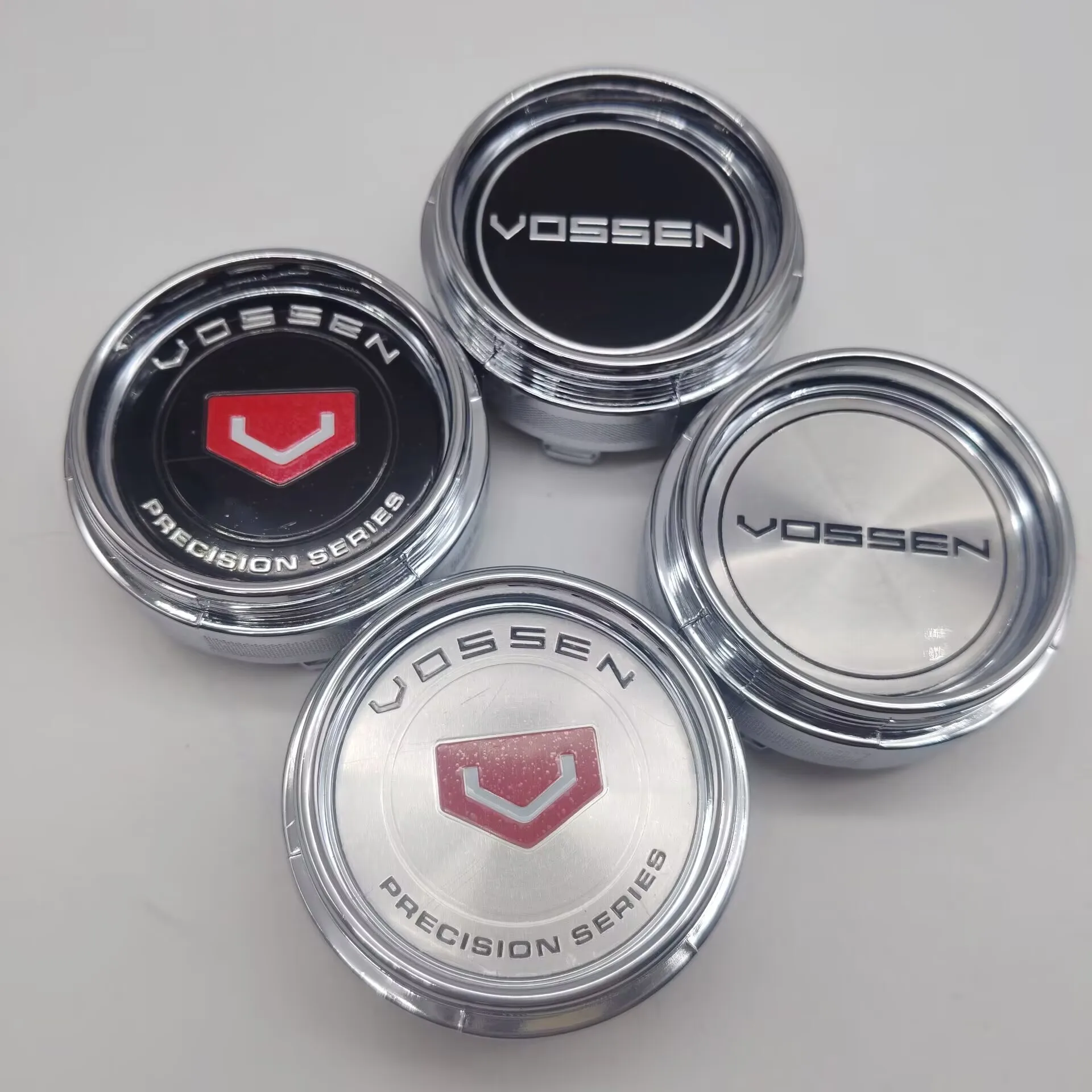 Комплект из 4 колпачков для дисков VOSSEN (66 мм (наружный диаметр), 62 мм (внутренний диаметр)) с эмблемой, заглушки для центра колеса, колпаки на ступицы, аксессуары для автомобильных шин