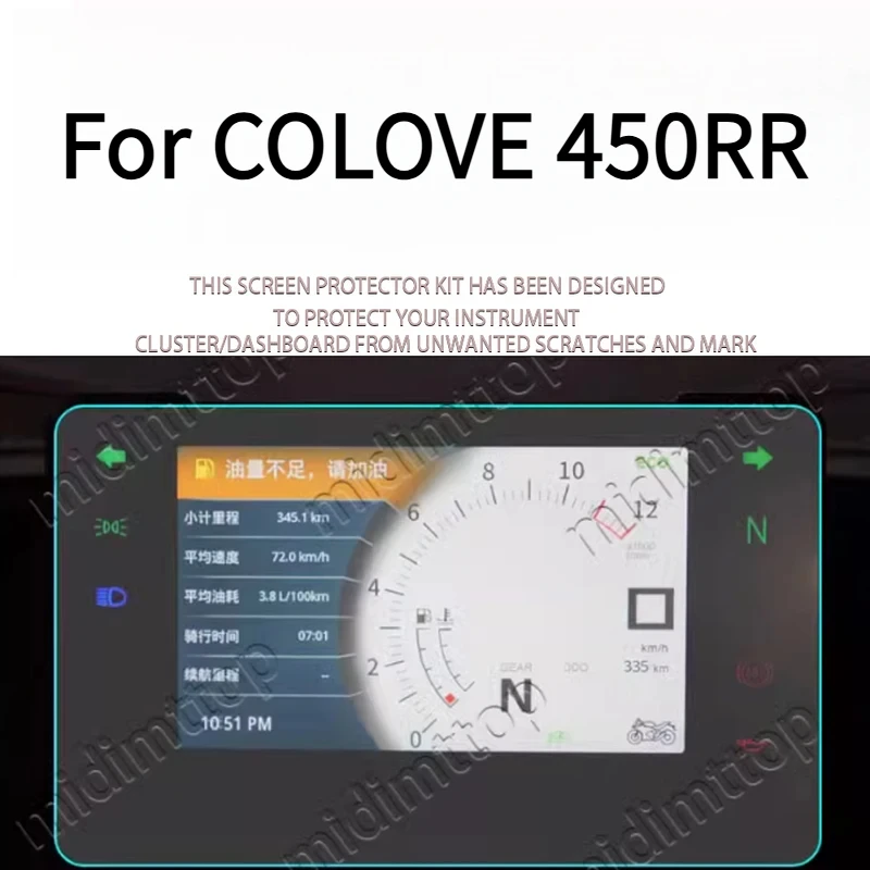 

For COLOVE 450rr Instrument Panel, Transparent Decorative Sticker Resistant to Scratches and Waterproof