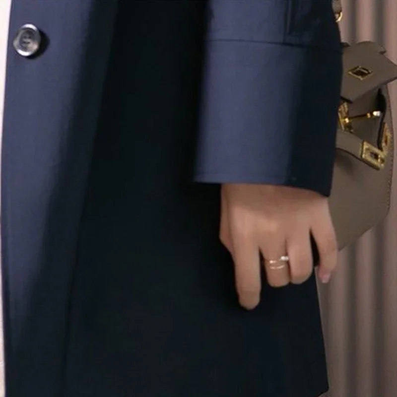 Meados de comprimento único breasted clássico gabardina moda feminina primavera outono blusão elegante coreia jaquetas casuais novos casacos trench