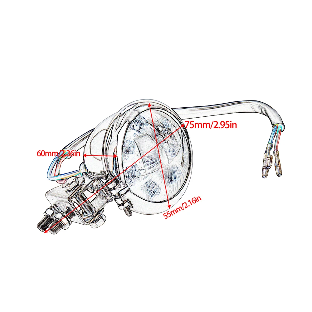 Motocicleta Universal Brake LED Tail Light, Smoke Lens Lâmpada traseira, 12V Taillight, Harley Sportster Cafe Racer, Bobber, Touring, Dyna