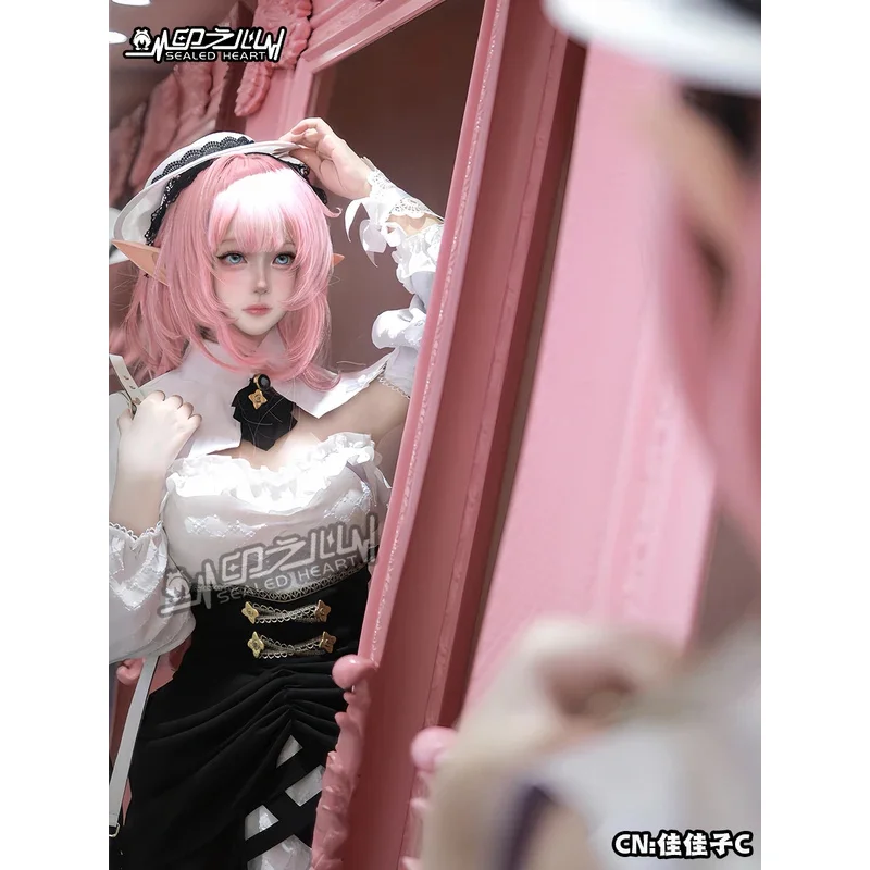 أزياء هونكاي إمباكت 3 إليسيا التأثيرية ذكريات حلوة زي خادمة لوليتا فستان كرنفال للحفلات لعب الأدوار شعر وردي باروكات × 8