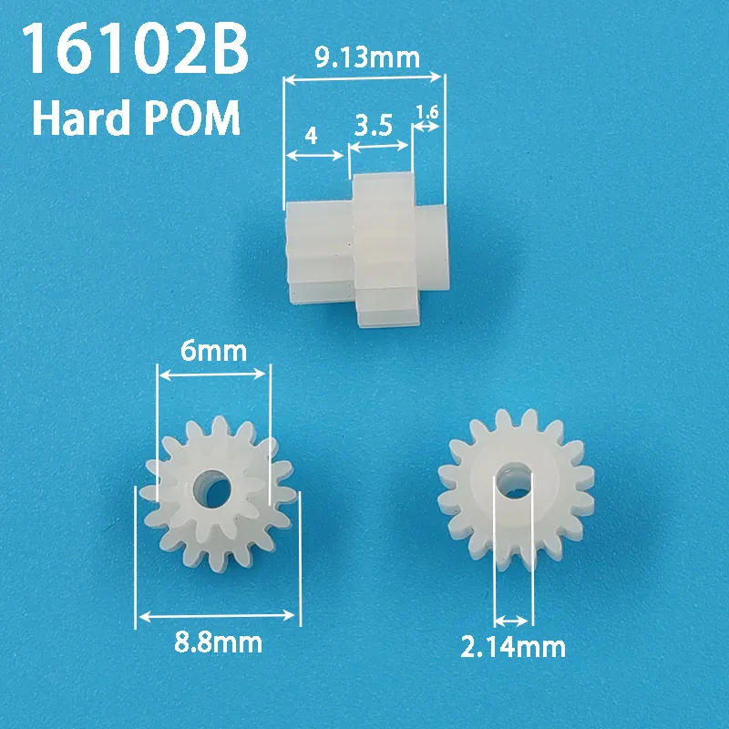 16102B 0.5M Dual Gear 16T+10T 2.15mm Hole Hard POM/ Soft PE Plastic Duplicate Gear DIY MODEL Toy Accessories