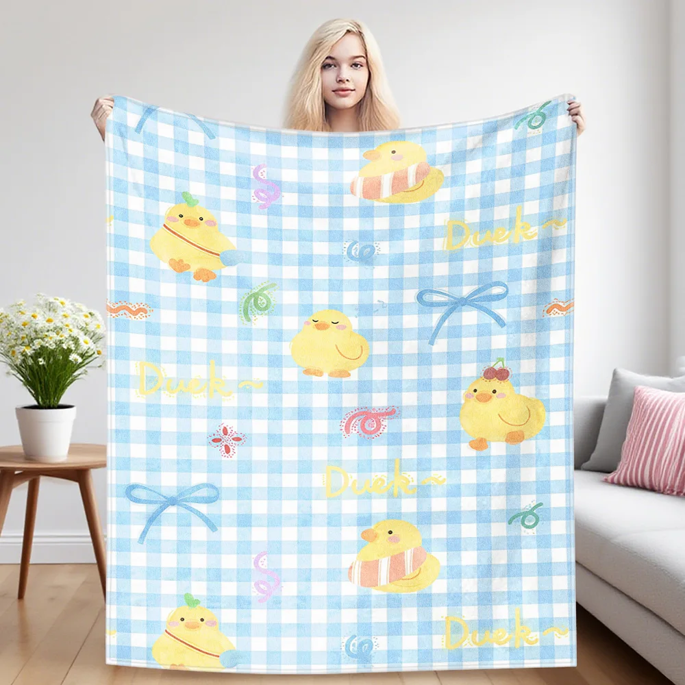 Ducky Fun Nap Blanket,Flannel Blanket,Suitable For Sofas,Beds,Cars,Rooms,Offices,Camping,Exquisite Gift Blankets