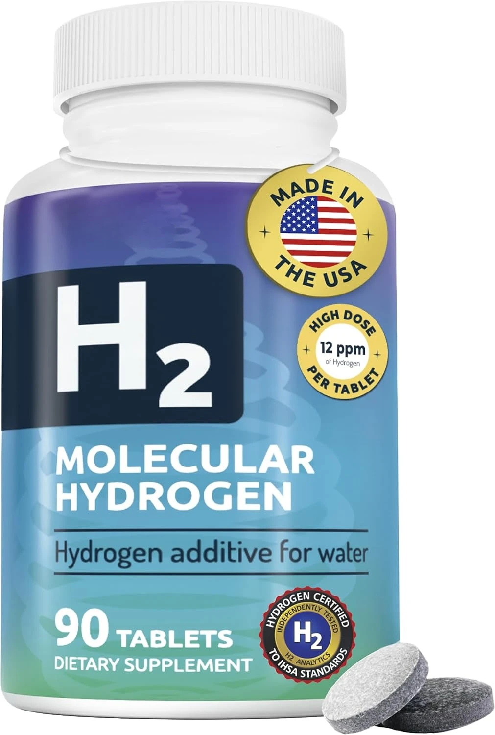 

Invigorated Water Hydrogen Water Tablets with Magnesium 12 PPM H2 Molecular Hydrogen Tablets for Drink Water - Supports Energy