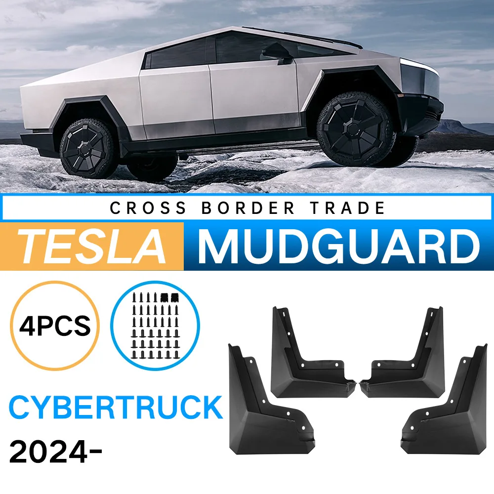 

MudFlaps Splash Guards For Tesla Cybertruck 2023 2024 Accessories Pickup Splash Fender Protection Wheels Fender Car Accessories