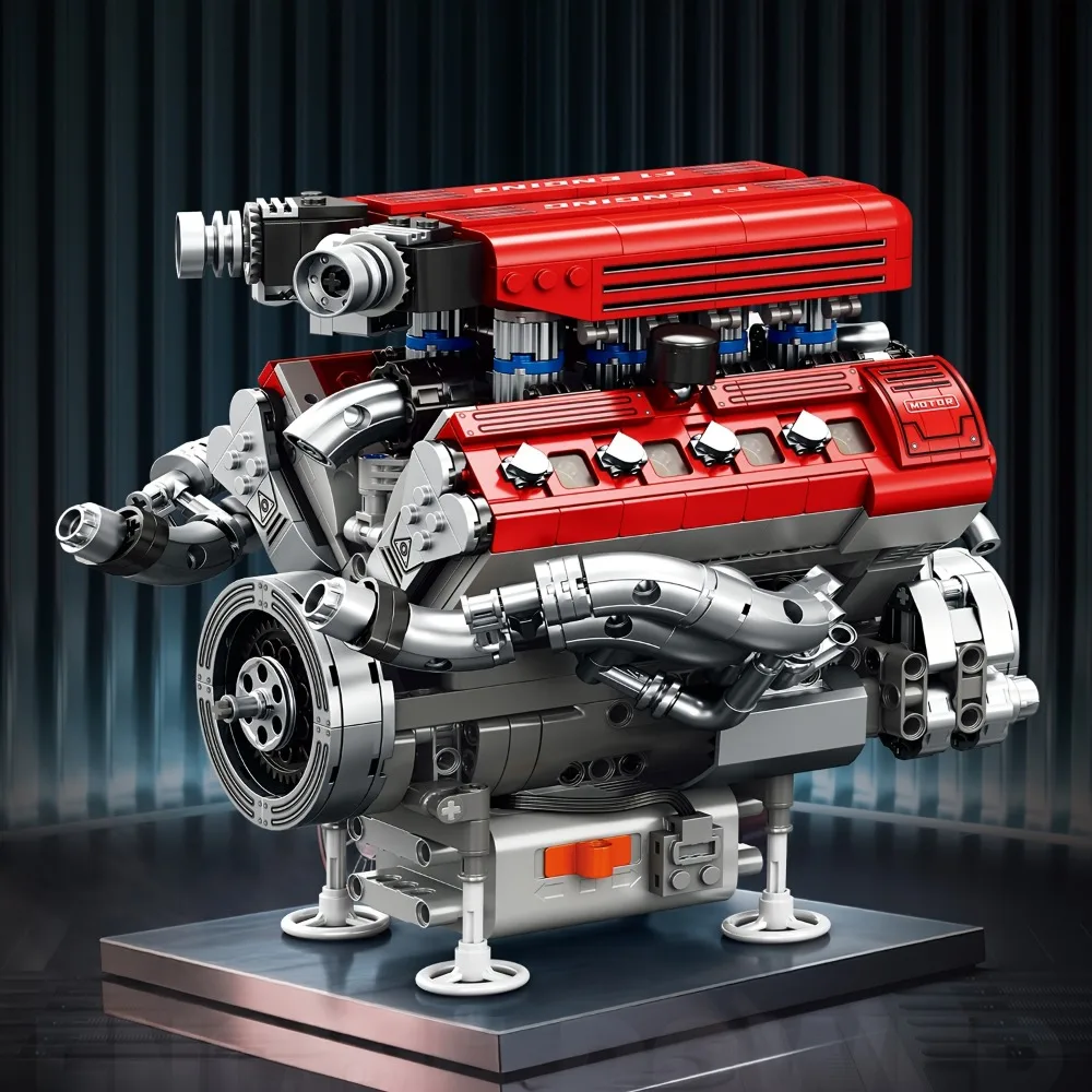 

Engine Building Blocks Sets Engine Model Kit Realistic Engine Simulation for Plane Car Enthusiasts Construction Toys Gifts