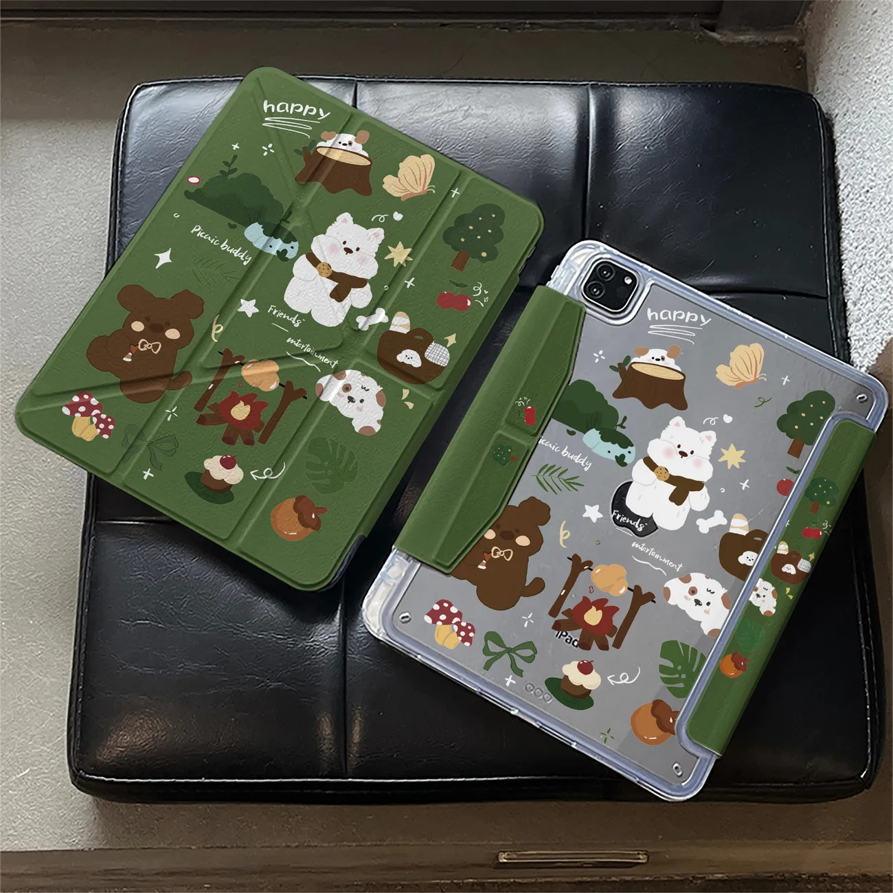 capa-para-ipad-pro-air-m5-m4-m3-m2-13''-11''-2-1-11ª-geracao-a16-129-10-9-8-5ª-geracao-mini-7-6-83-com-design-urso-de-bolo-verde-primavera