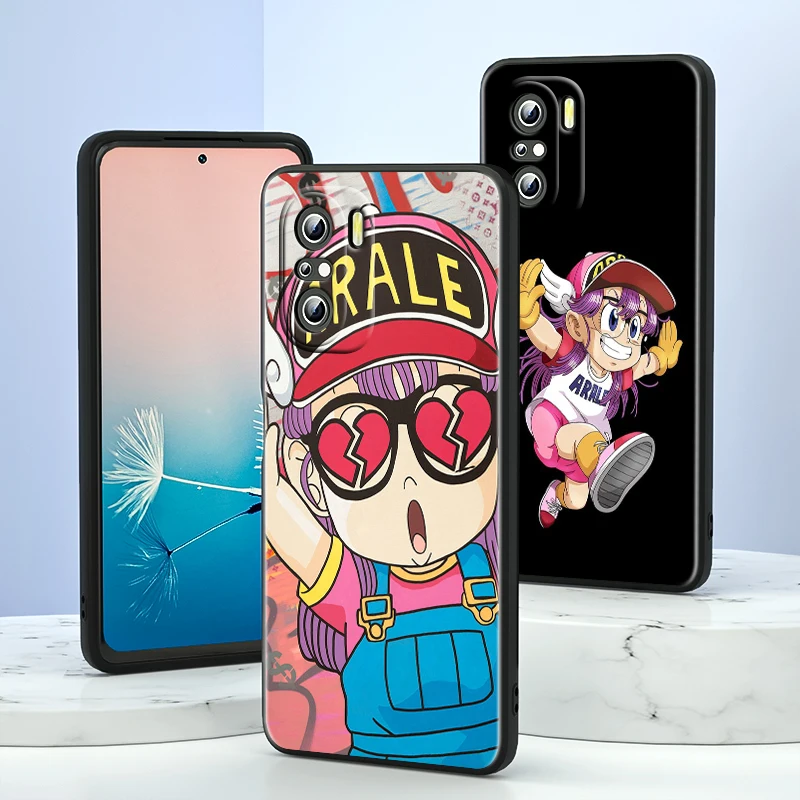 Anime Arale For Xiaomi Redmi Note 13 12 11E 11S 11 11T 10 10S 9 9S Pro Plus 4G 5G Black Phone Case