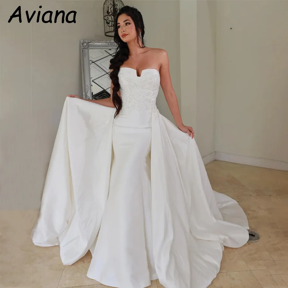 Customized Elegant Long Beads Wedding Dresses Sweetheart Floor-Length Mermaid Brides Dress Women Vestidos De Novias 2025