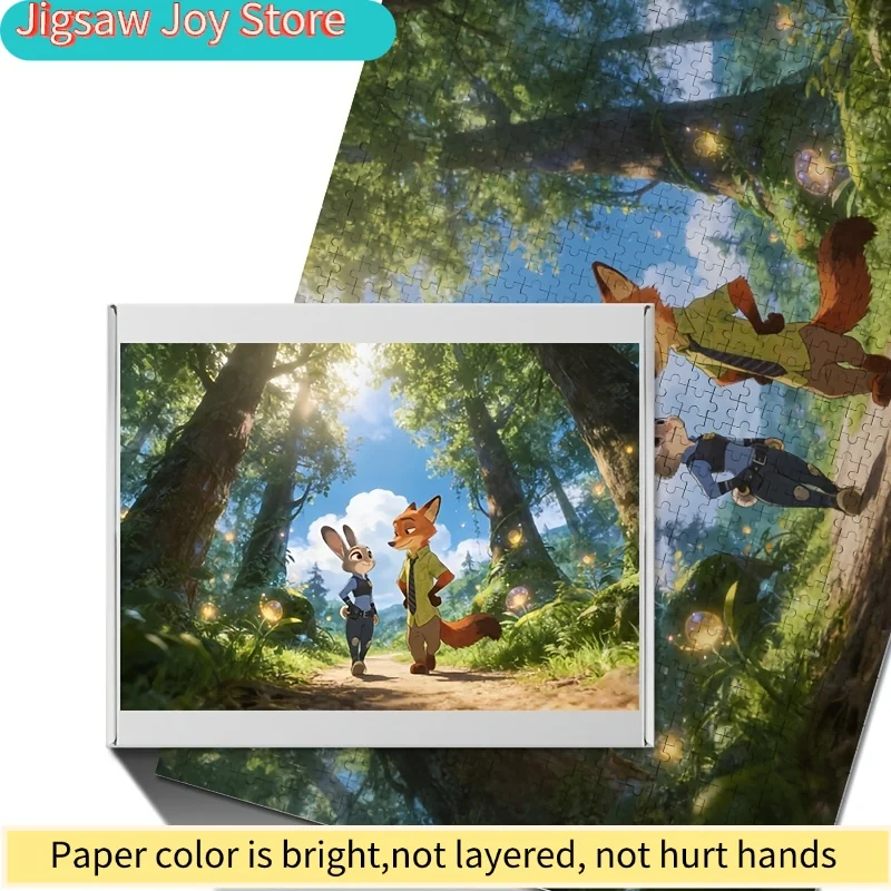 Puzzle de 1000 pièces Disney Zootopia Judy & Nick Wilde - Jeu de réflexion pour adultes, puzzles stimulants adaptés à la famille