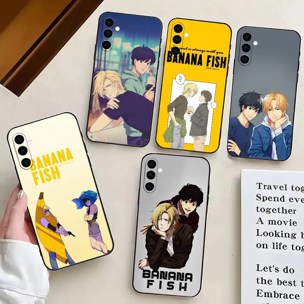 

B-BANANA F-FISH A-Ash Lynx Phone Case For Samsung Galaxy A73,A72,A71,A70,A53,A52,A51,Others Soft Black Cover