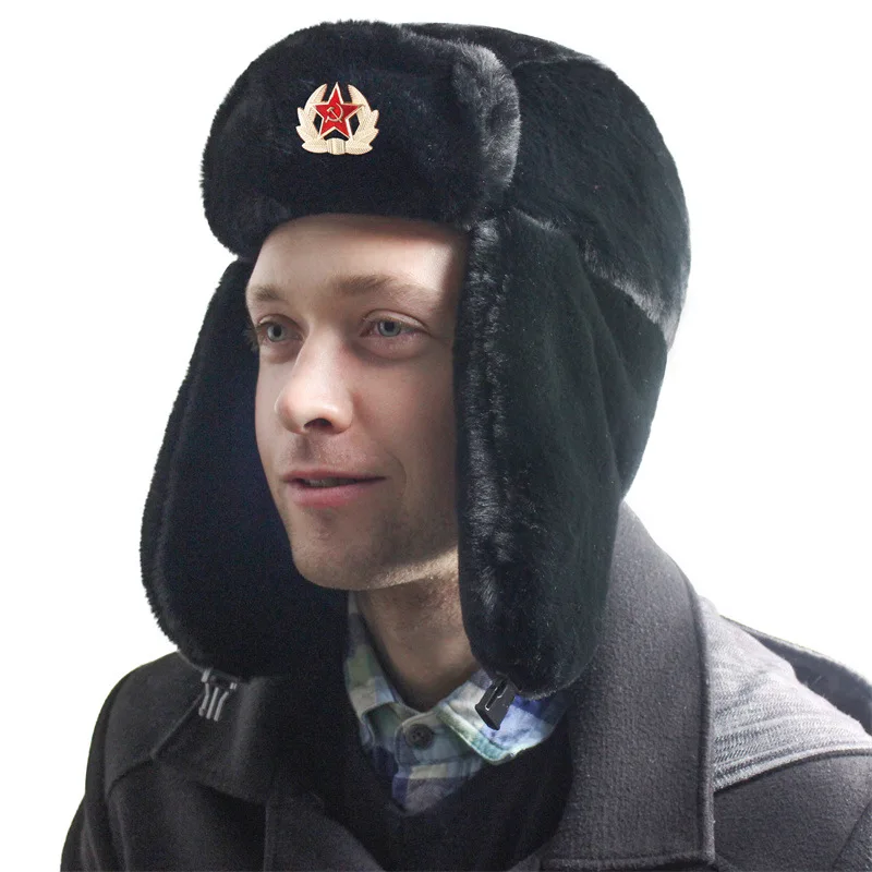 Insigne militaire de l'armée soviétique, chapeaux de bombardier Ushanka russe, chapeau de camionneur