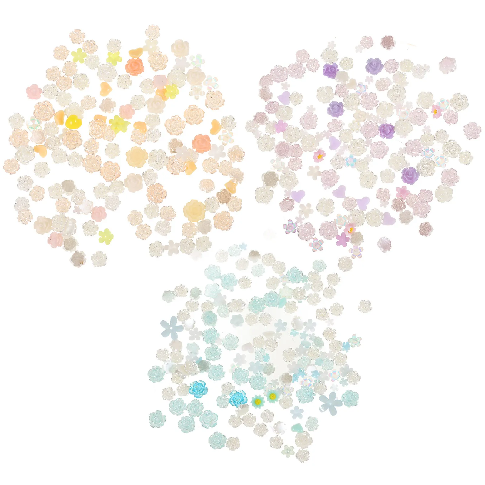 

3 Bags Resin Flower Nail Art Decorations Cute Unique DIY Manicure Decors Compact Lightweight Exquisite Reliable Craft Supplies
