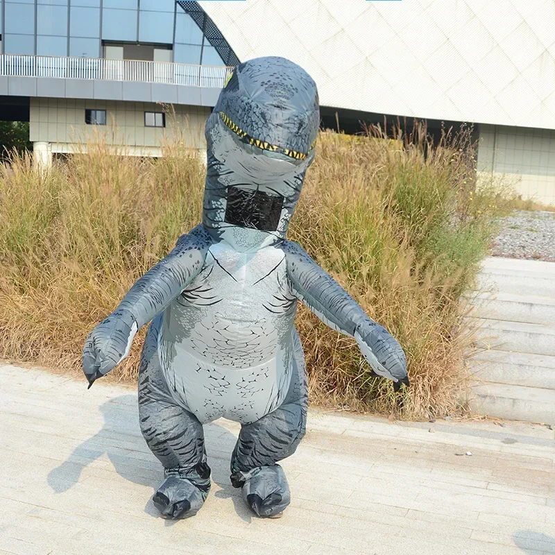 Traje inflável velociraptor tiranossauro rex dino cosplay boneca dos desenhos animados andando roupas engraçadas terno para adultos mn1