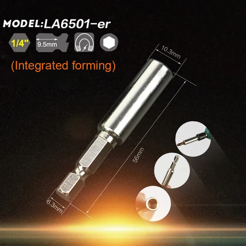 Laoa 1/4 "Schroevendraaier Extentiestang 56Mm Lengte Snelspanhouder Gereedschapsboor Voor Elektrisch Gereedschap