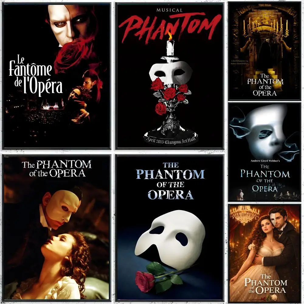 T-The Phantom Of The Opera Poster High-Quality Waterproof Wall Decal for Study, Living Room & Garage, Great Gift for Fans