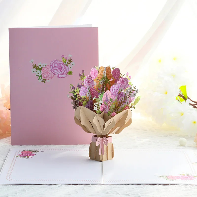 3D Pop Up Flower Greeting Cards Wedding Card Anniversary Thanksgiving Valentines Day Birthday Gift Thank You Card Handmade Cards, image 26