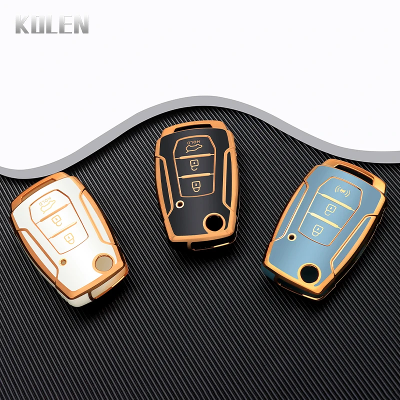 Fashion TPU Car Flip Key Case Cover Shell For SsangYong Kyron 2 Sanka Actyon Korando Tivoli Protected Keyless Fob Accessories