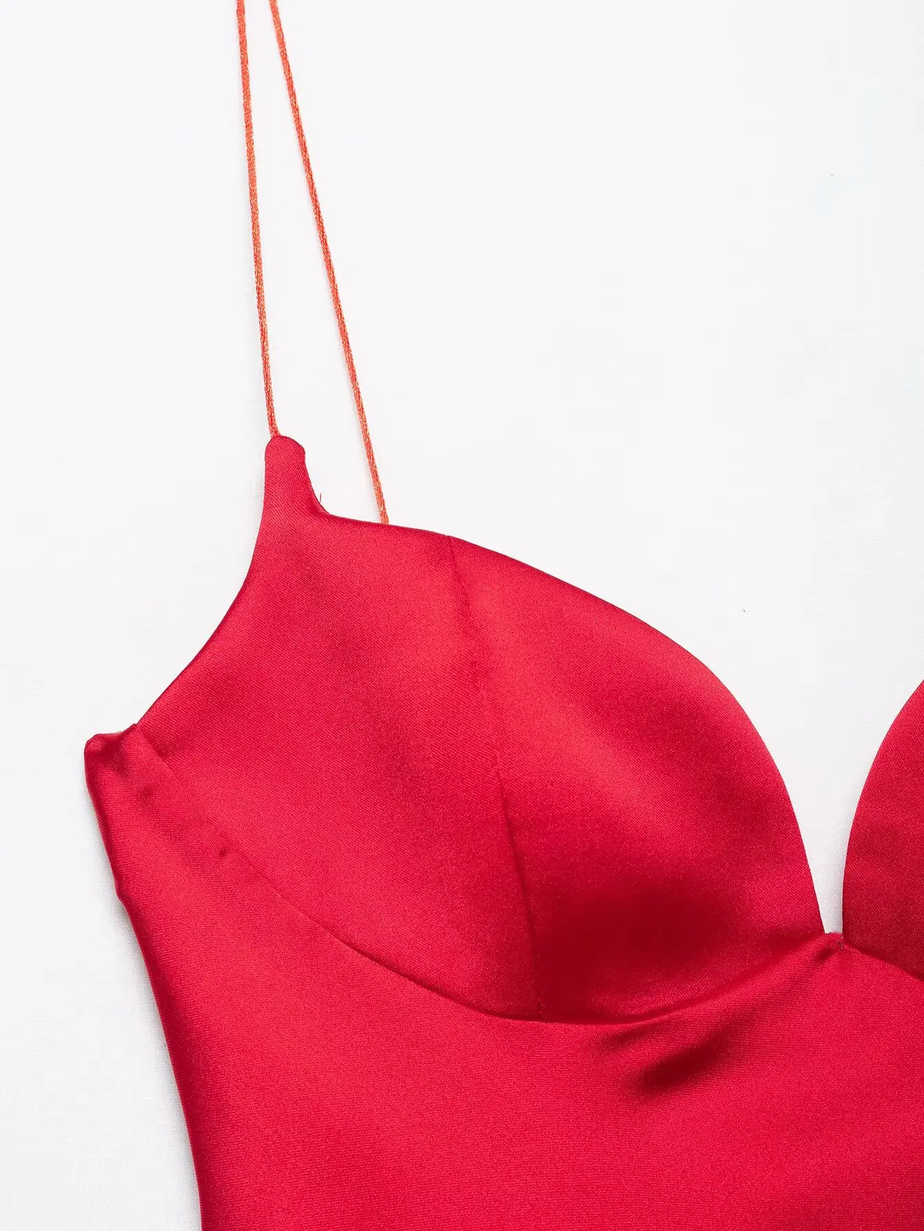 KONDALA Sexy Chic Red Satin Women Dress V Neck Cami Long Party Dress Women Fashion 2025 Summer Holiday Beach Y2K Girl Dress